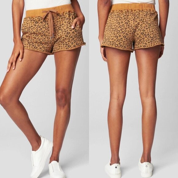 Blank NYC Women's NWT Leopard Print High Rise Adulting Terry Shorts Medium - Picture 1 of 8